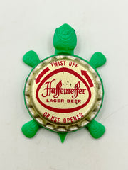 Haffenreffer Brewery - Bottle Cap Magnet Turtle Shell Shocked Art