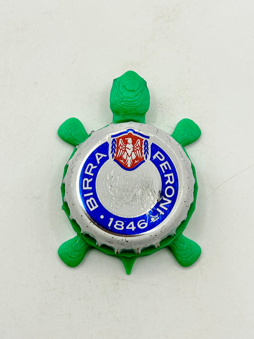Peroni (Blue) - Bottle Cap Magnet Turtle Shell Shocked Art