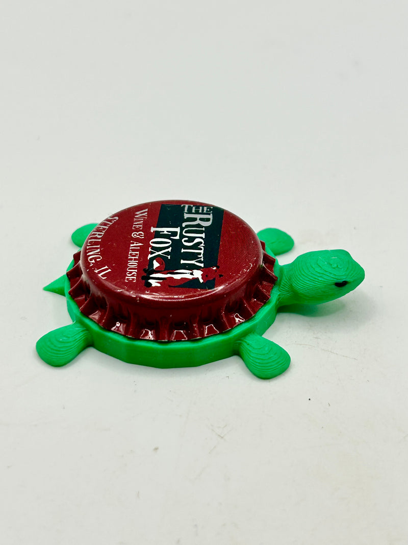 The Rusty Fox Wine & Alehouse (Maroon) - Bottle Cap Magnet Turtle Shell Shocked Art