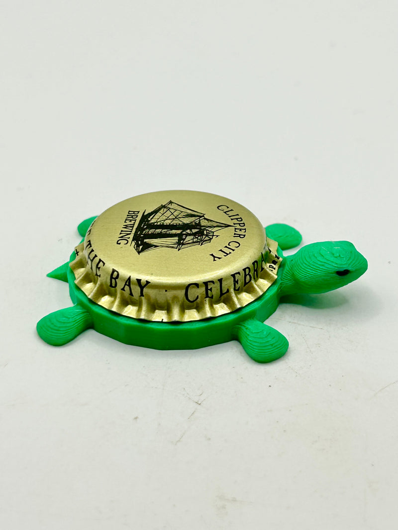 Clipper City Brewing (Celebrate the Bay Trim) - Bottle Cap Magnet Turtle Shell Shocked Art