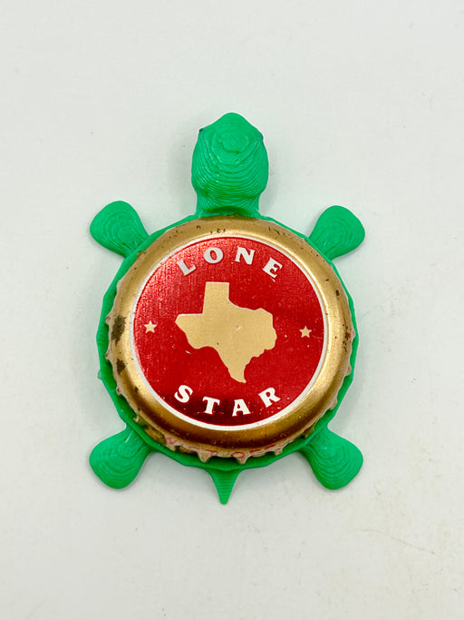Lone Star Beer (Texas State) - Bottle Cap Magnet Turtle (Copy) Shell Shocked Art