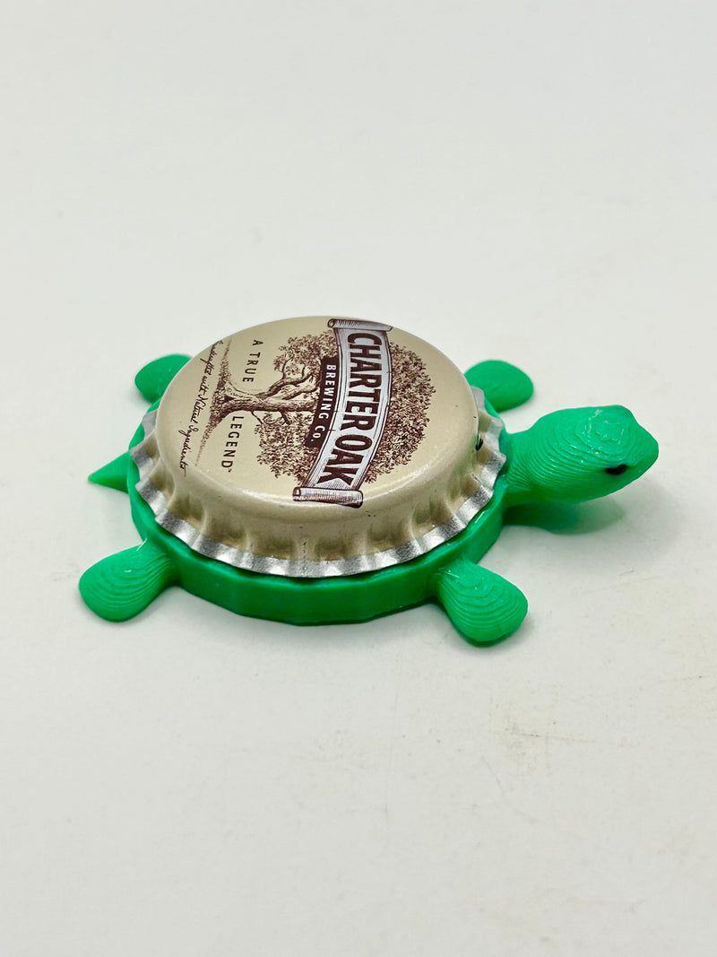 Charter Oak Brewing - Bottle Cap Magnet Turtle Shell Shocked Art