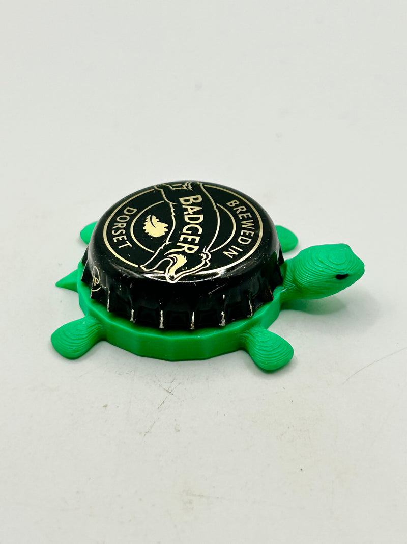 Badger Brewing (Gold) - Bottle Cap Magnet Turtle Shell Shocked Art