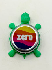 Zero, Paulaner Munchen Soda - Bottle Cap Magnet Turtle Shell Shocked Art