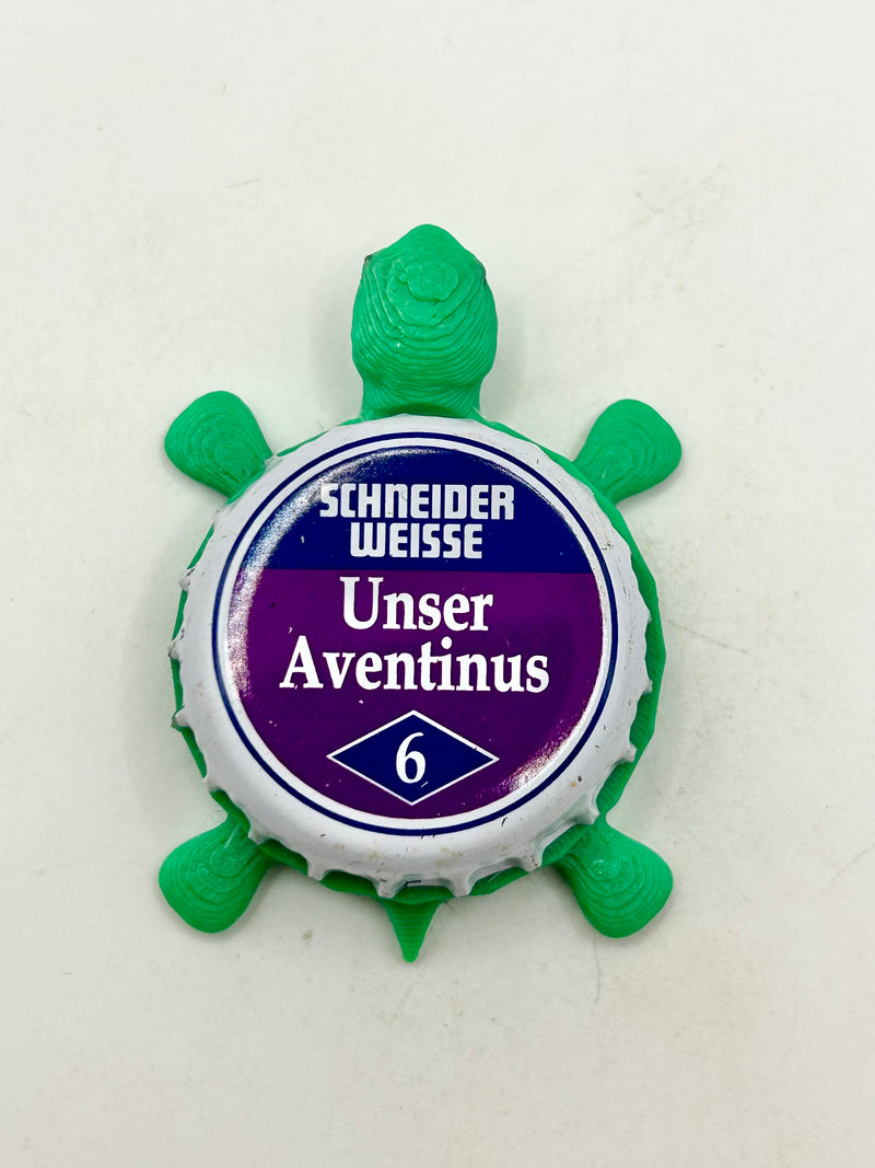 Schneider Weisse Unser Aventinus - Bottle Cap Magnet Turtle Shell Shocked Art