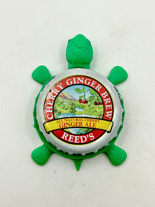 Reed’s Cherry Ginger Beer - Bottle Cap Magnet Turtle Shell Shocked Art