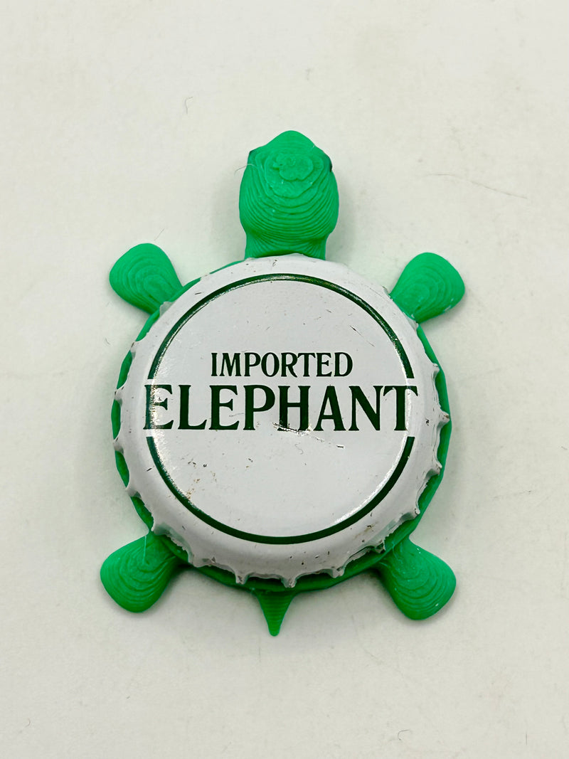 Carlsberg Imported Elephant (Green Text) - Bottle Cap Magnet Turtle Shell Shocked Art