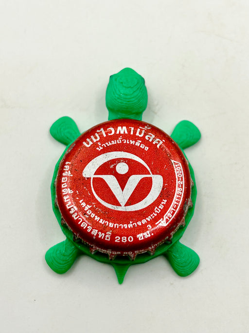 Vitamilk (Thailand) - Bottle Cap Magnet Turtle Shell Shocked Art