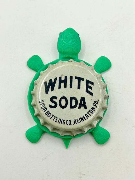 White Soda (Vintage) - Bottle Cap Magnet Turtle Shell Shocked Art