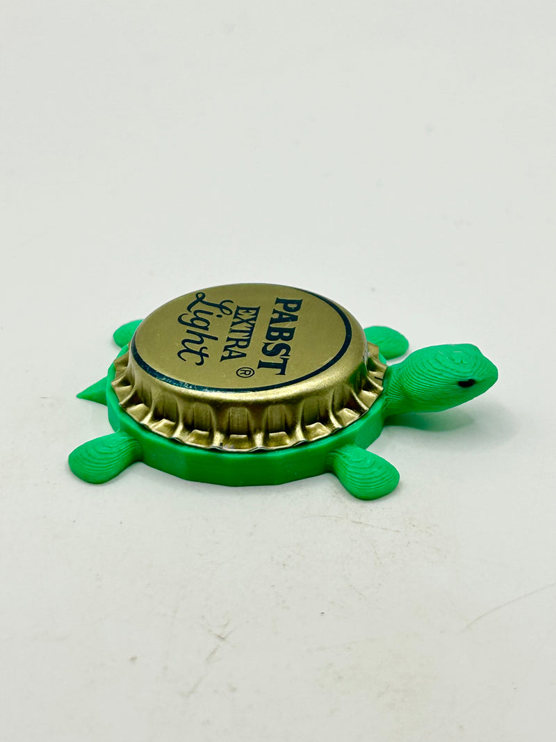 Pabst Extra Light - Bottle Cap Magnet Turtle Shell Shocked Art