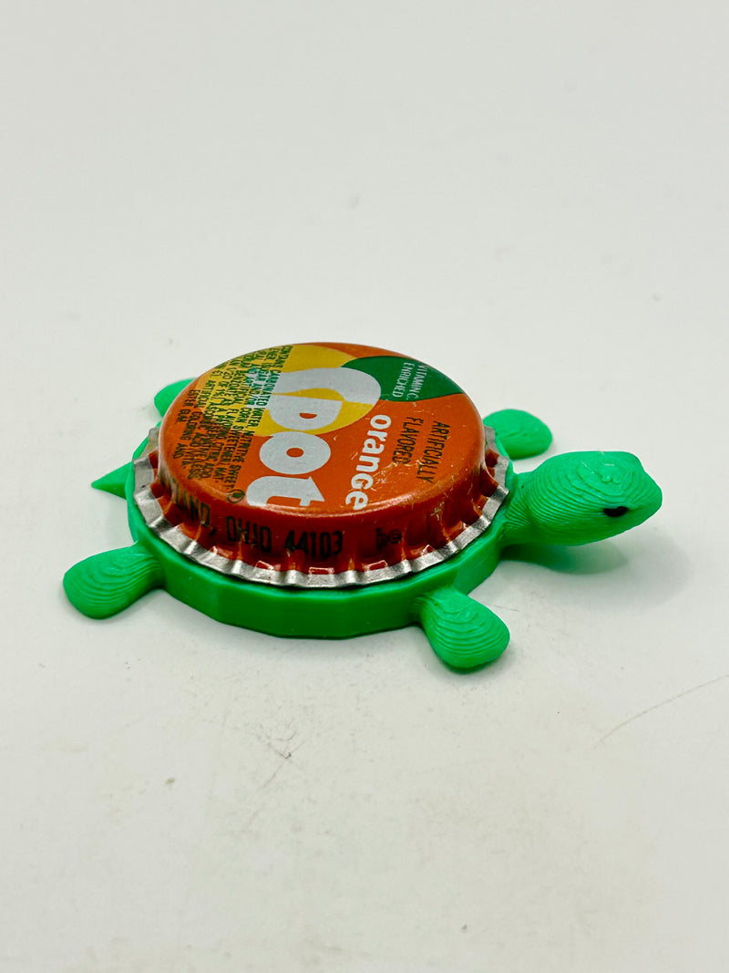 Orange Spot Soda - Bottle Cap Magnet Turtle Shell Shocked Art