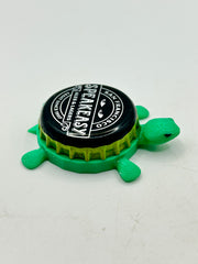 Speakeasy Ales & Lagers (Black, Green Trim) - Bottle Cap Magnet Turtle Shell Shocked Art