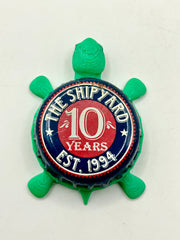 Shipyard Brewing (10 Years) - Bottle Cap Magnet Turtle Shell Shocked Art