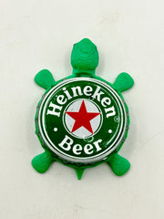 Heineken Beer (Green) - Bottle Cap Magnet Turtle Shell Shocked Art
