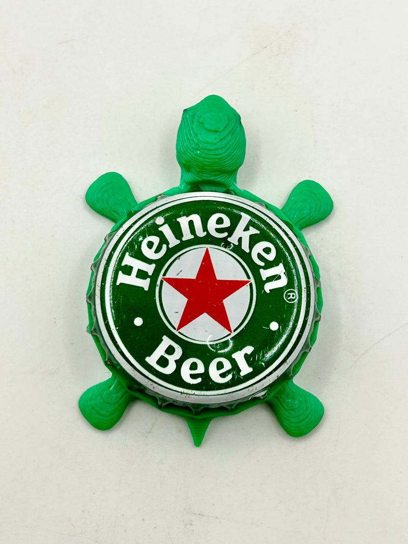 Heineken Beer (Green) - Bottle Cap Magnet Turtle Shell Shocked Art