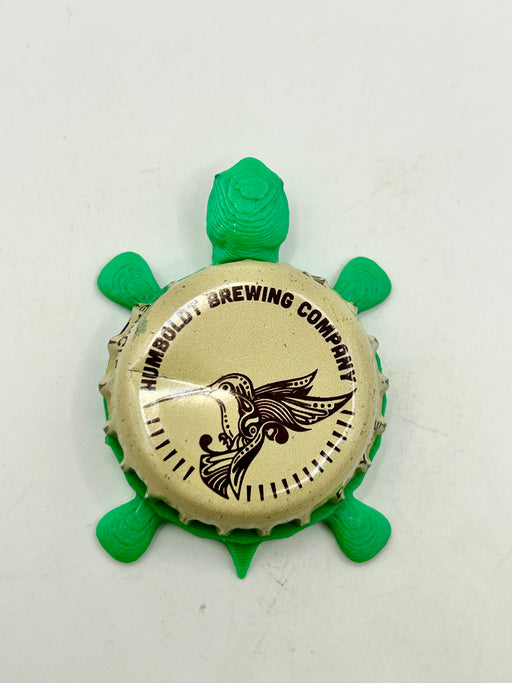 Humboldt Brewing - Bottle Cap Magnet Turtle Shell Shocked Art