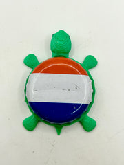 Netherlands Flag - Bottle Cap Magnet Turtle Shell Shocked Art