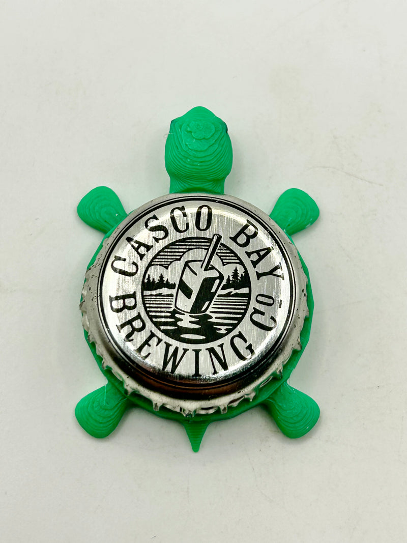 Casco Bay Brewing - Bottle Cap Magnet Turtle Shell Shocked Art