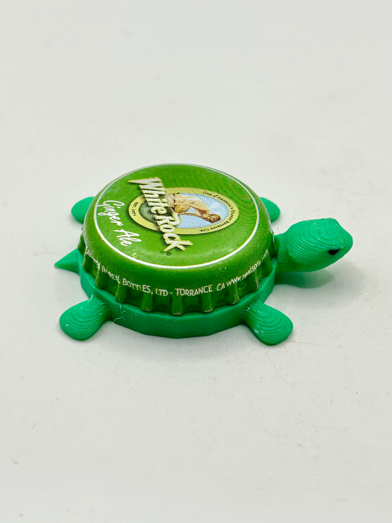 White Rock Ginger Ale - Bottle Cap Magnet Turtle Shell Shocked Art