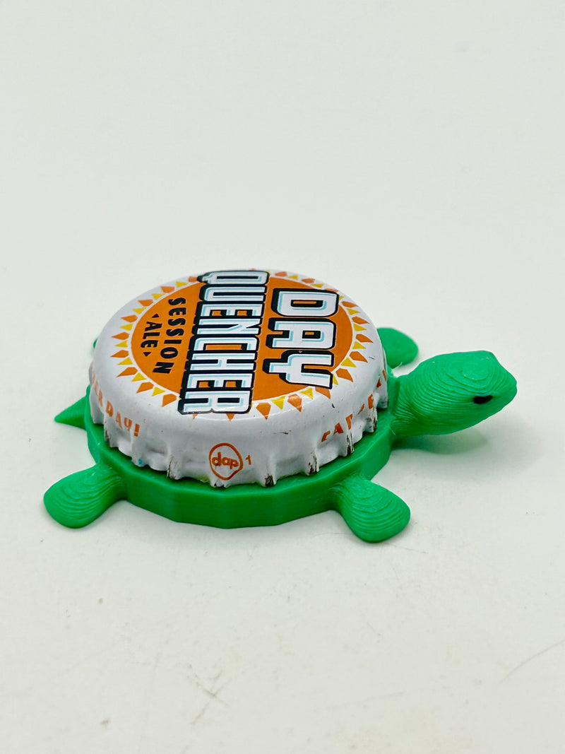 Shiner Day Quencher Session Ale - Bottle Cap Magnet Turtle Shell Shocked Art