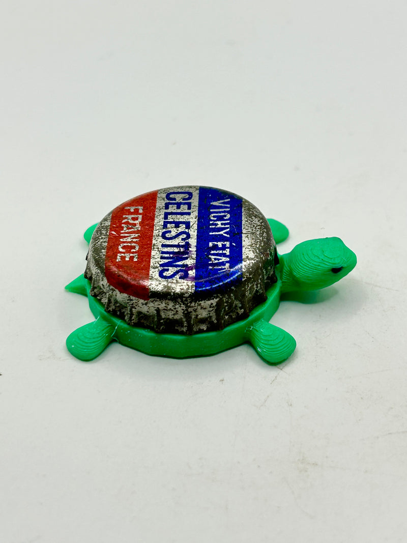 Vichy Etat Celestins - Bottle Cap Magnet Turtle (Copy) Shell Shocked Art