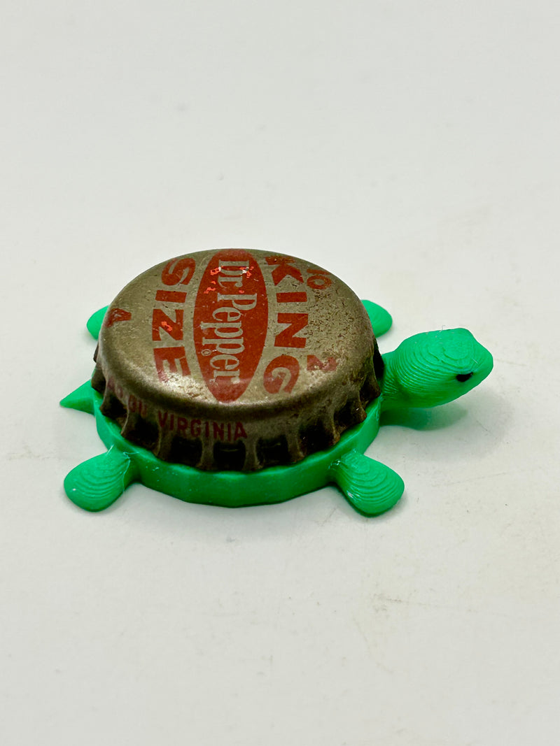 Dr Pepper Soda King Size (Vintage, Oval Variation) - Bottle Cap Magnet Turtle Shell Shocked Art