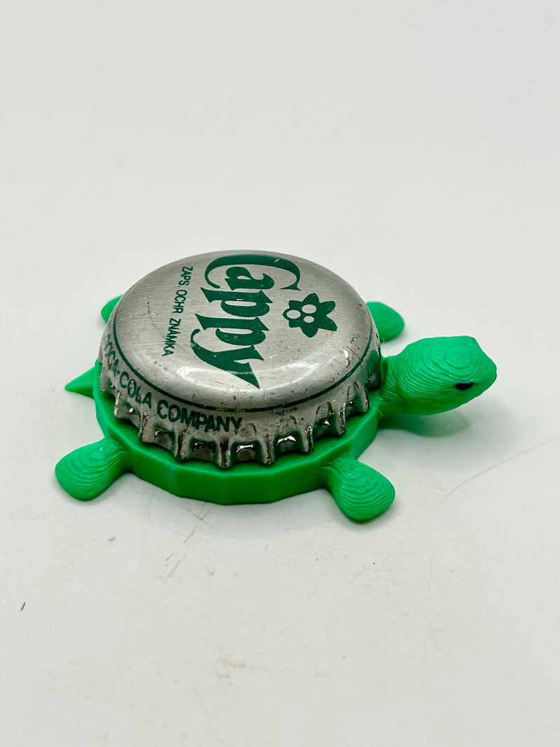 Cappy Fruit Drink - Bottle Cap Magnet Turtle (Copy) Shell Shocked Art