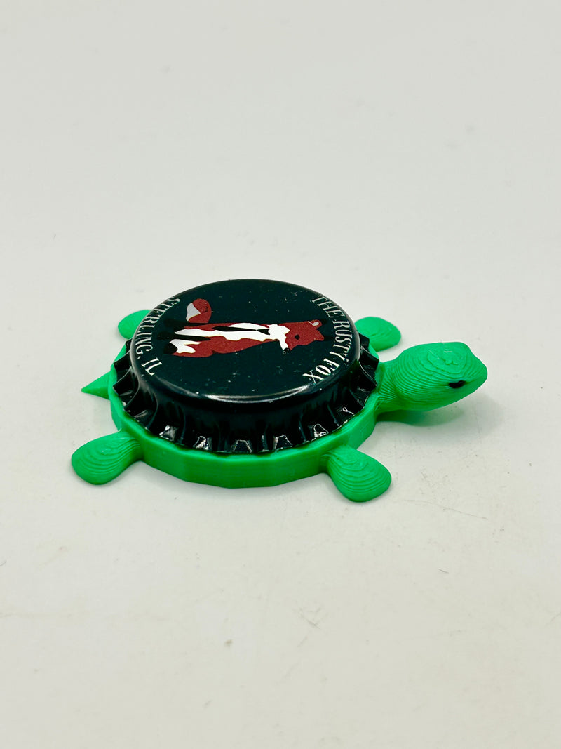 The Rusty Fox (Two Foxes) - Bottle Cap Magnet Turtle (Copy) Shell Shocked Art