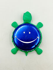 Smiling Happy Face (Labatt Blue) - Bottle Cap Magnet Turtle Shell Shocked Art