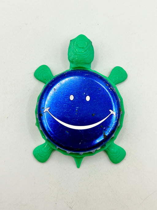 Smiling Happy Face (Labatt Blue) - Bottle Cap Magnet Turtle Shell Shocked Art
