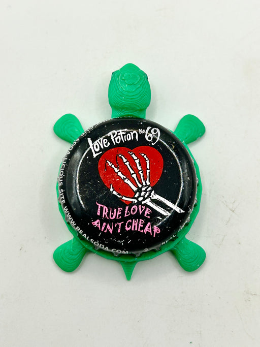 Love Potion No. 69 (True Love Ain’t Cheap) - Bottle Cap Magnet Turtle Shell Shocked Art