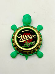 Miller Lime - Bottle Cap Magnet Turtle Shell Shocked Art
