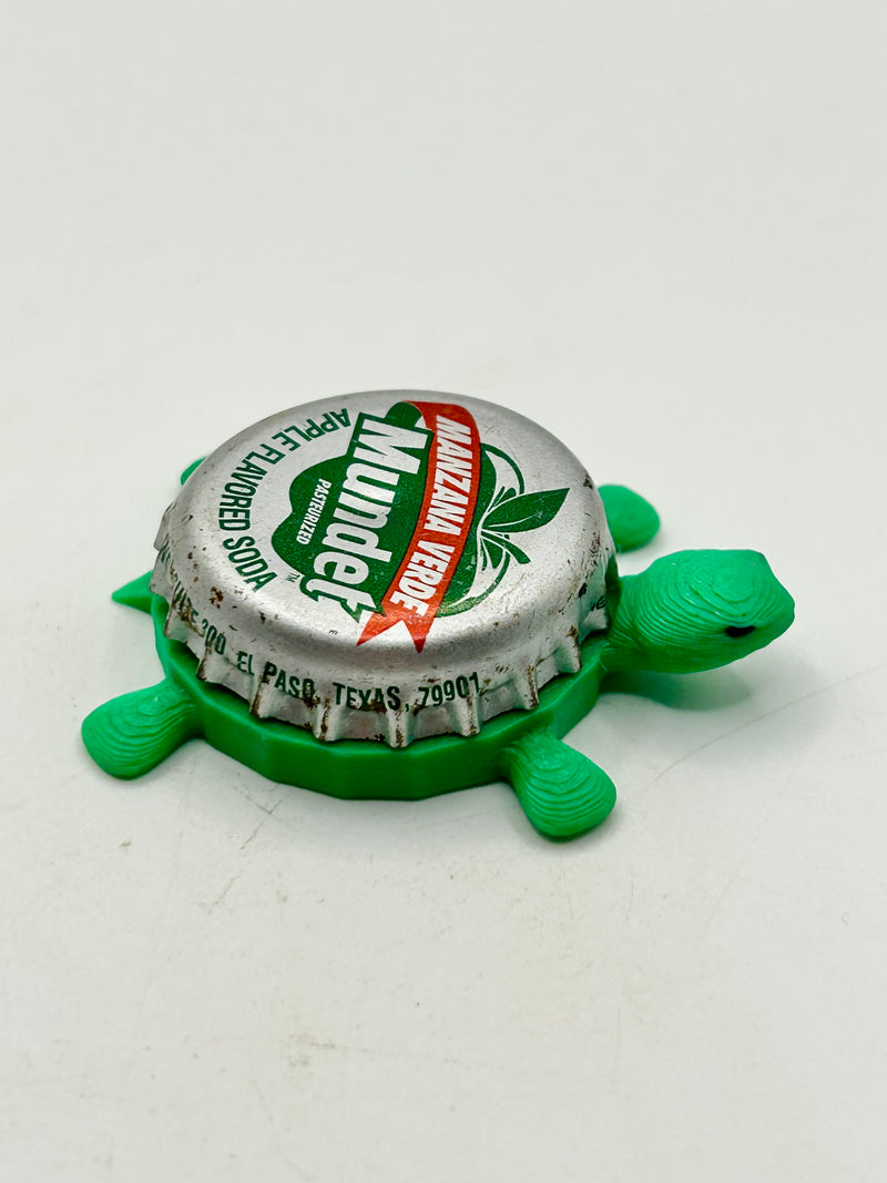 Mundet Apple Soda - Bottle Cap Magnet Turtle Shell Shocked Art
