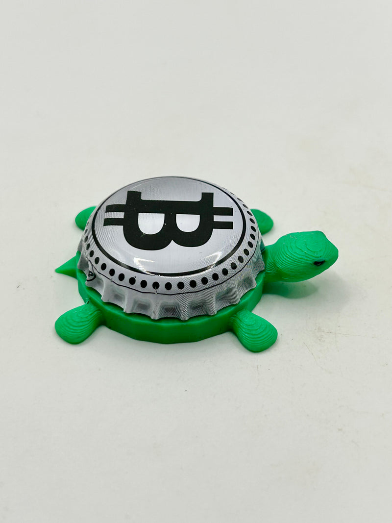 Bitcoin - Bottle Cap Magnet Turtle Shell Shocked Art