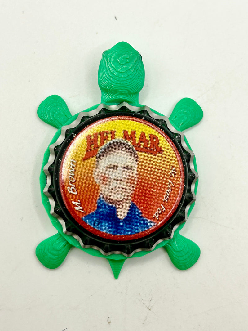 Mordecai Brown, Helmar Brewing Big League Brew (#21) - Bottle Cap Magnet Turtle (Copy) Shell Shocked Art