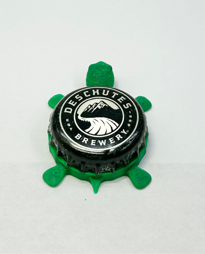 Deschutes Brewery (Black) - Bottle Cap Magnet Turtle Shell Shocked Art