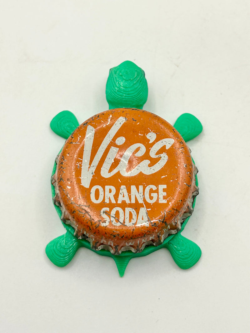 Vic’s Orange Soda - Bottle Cap Magnet Turtle (Copy) Shell Shocked Art
