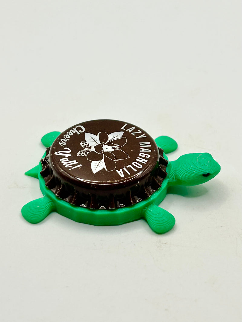 Lazy Magnolia Beer (Vintage) - Bottle Cap Magnet Turtle Shell Shocked Art