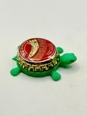 Gulpener, Red (Netherlands) - Bottle Cap Magnet Turtle Shell Shocked Art