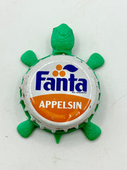 Fanta Applesin - Bottle Cap Magnet Turtle Shell Shocked Art