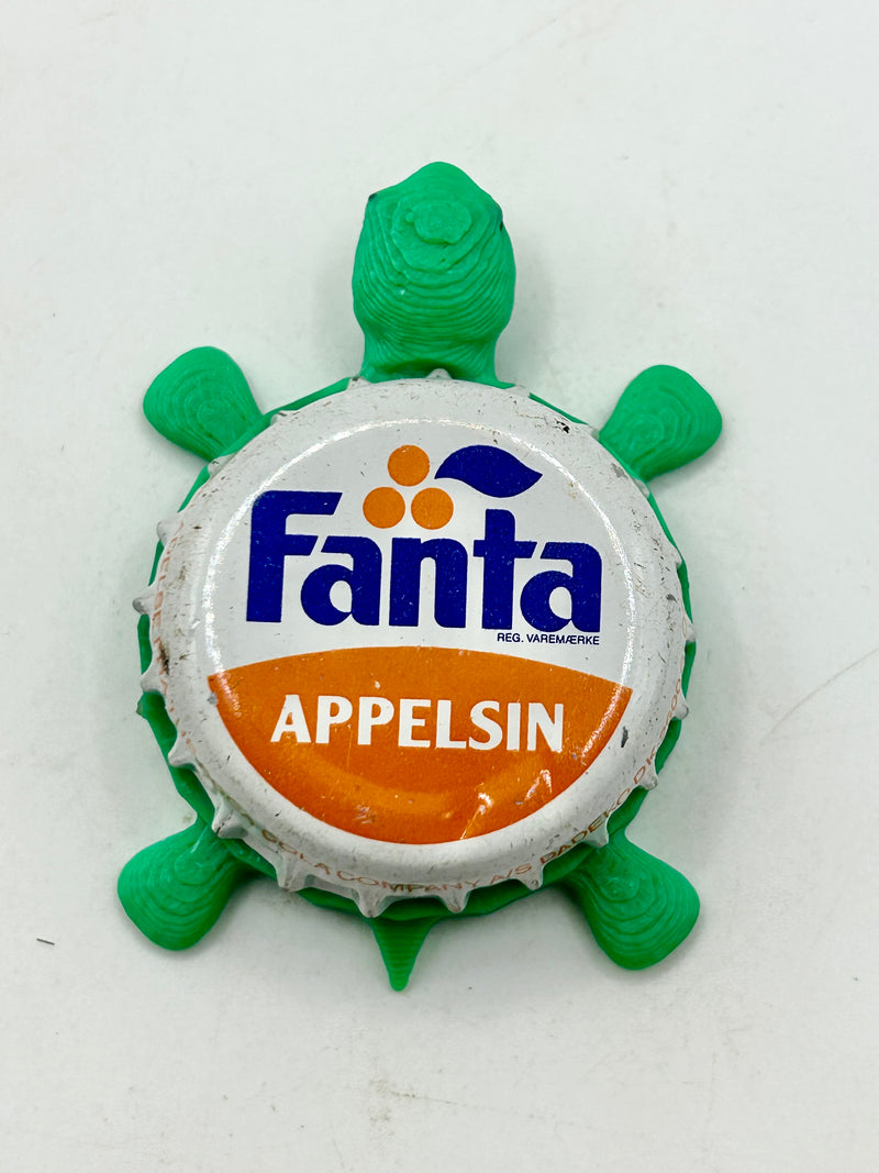 Fanta Applesin - Bottle Cap Magnet Turtle Shell Shocked Art