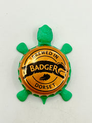 Badger Brewing (Orange) - Bottle Cap Magnet Turtle Shell Shocked Art