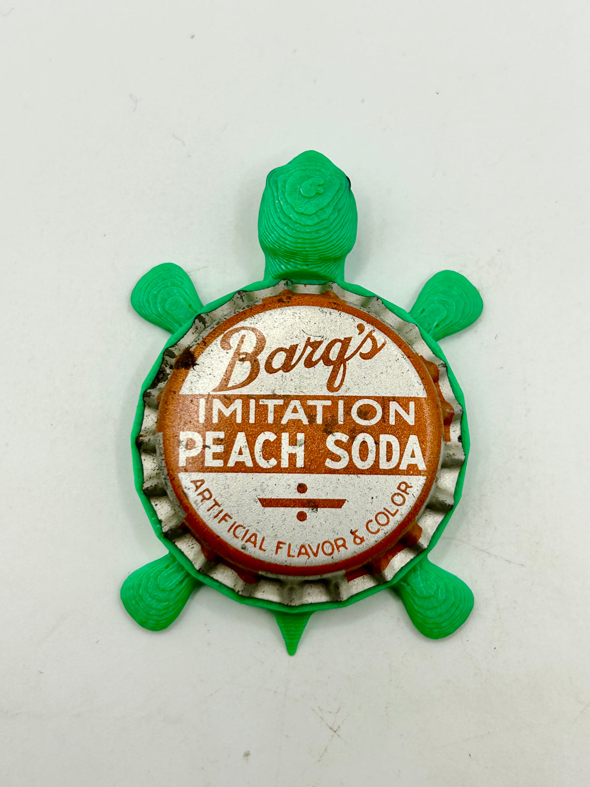 Barq’s Peach Soda - Bottle Cap Magnet Turtle — Shell Shocked Art