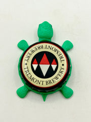 Tremont Brewing - Bottle Cap Magnet Turtle Shell Shocked Art