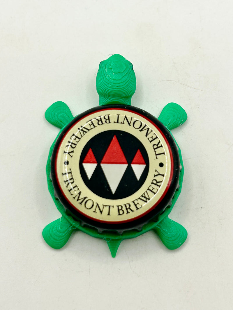 Tremont Brewing - Bottle Cap Magnet Turtle Shell Shocked Art