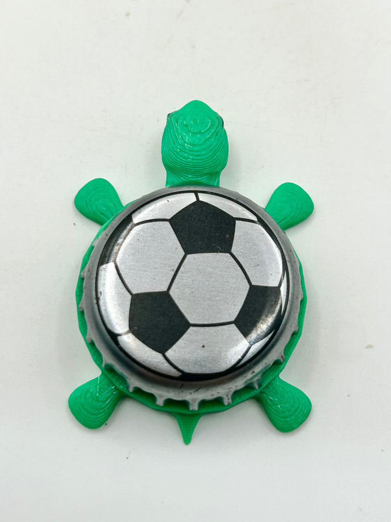 Soccer Ball (Futbol) - Bottle Cap Magnet Turtle (Copy) Shell Shocked Art