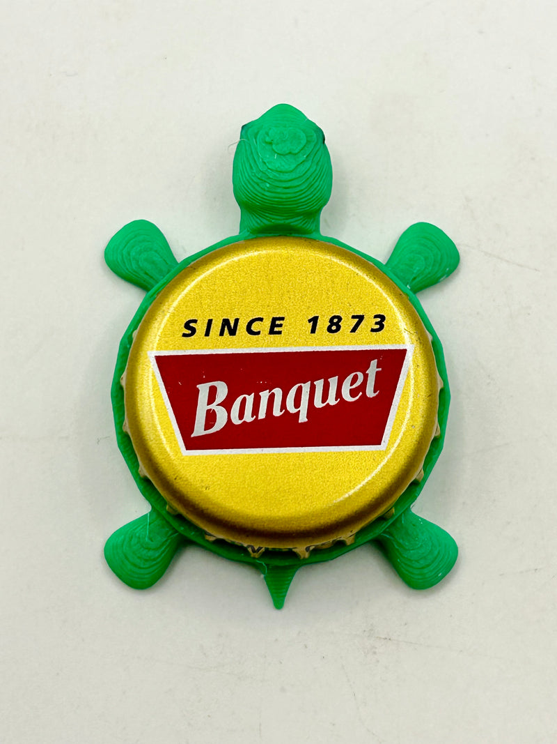 Coors Banquet Beer - Bottle Cap Magnet Turtle (Copy) Shell Shocked Art
