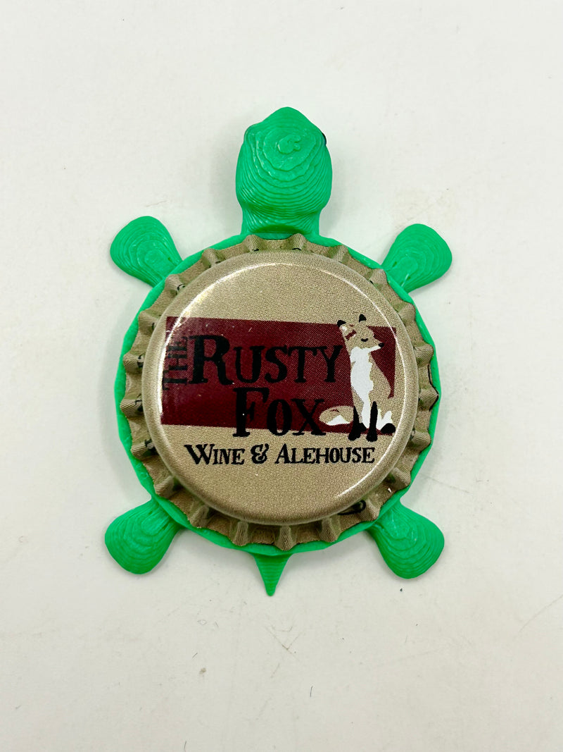 The Rusty Fox Wine & Alehouse - Bottle Cap Magnet Turtle Shell Shocked Art