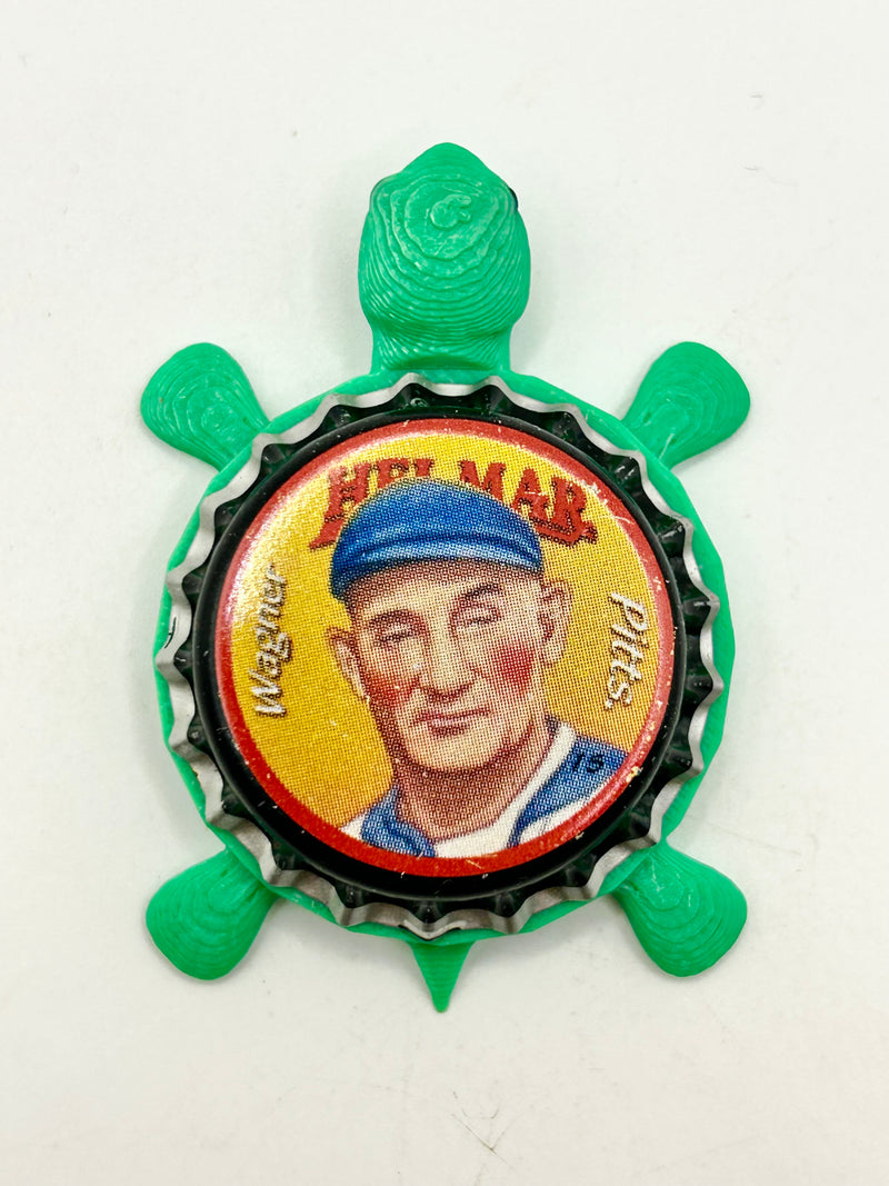 Honus Wagner, Helmar Brewing Big League Brew (#5, Rare) - Bottle Cap Magnet Turtle (Copy) Shell Shocked Art