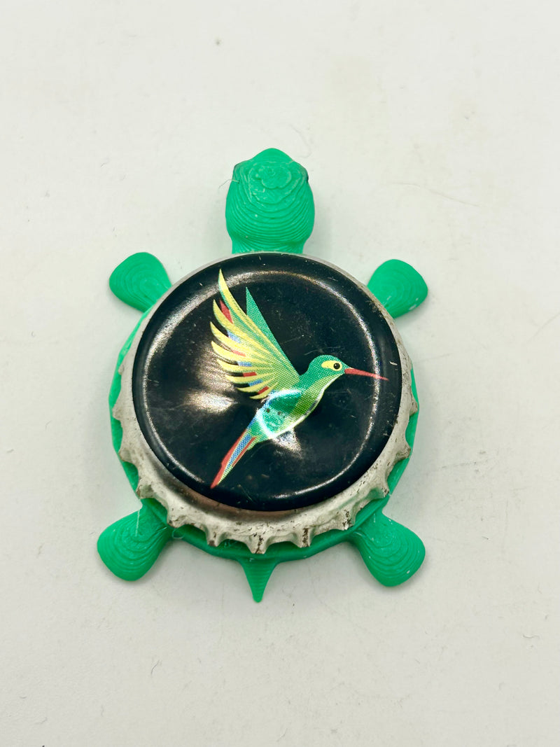 Bayao Caipiranha - Bottle Cap Magnet Turtle Shell Shocked Art